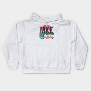 Milwaukee (MKE) Airport // Sunset Baggage Tag Kids Hoodie